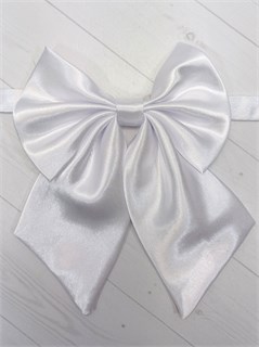 Галстук для девочки однотонный, белый 533-6