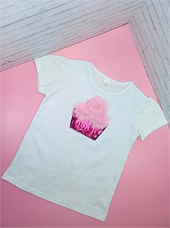 Футболка Малин корзина и розов цветы L - на рост 134-140 ф117-7