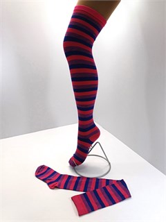 Гольфы высокие новые, бордовые красные синие полоски 704-7