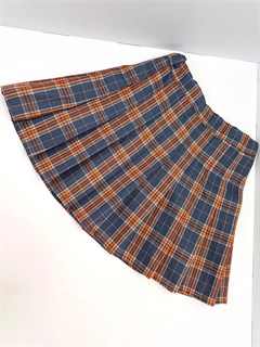 Юбка в клетку, серая 130 на рост 122 179-12