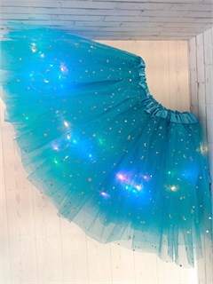 Юбка с лампочками, голубая 40 см 714-18-40