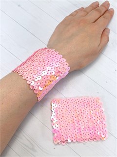 Комплект 2-х браслетов на обе руки с пайетками, светло-розовый 439-31