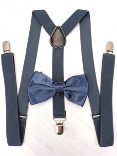 Подтяжки с бабочкой однотонные взрослые, темно-серые 532-80