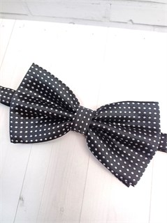 Галстук бабочка в белый ромбик, черная 522-89