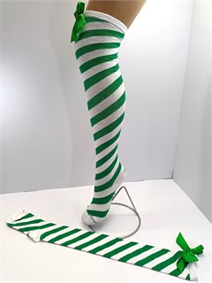 Гольфы Новогодние Леденец, зеленые с белым 705-14