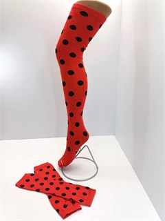 Комплект гольфы и митенки Божья коровка, красно-черные 752-68