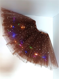 Юбка с лампочками, коричневая 40 см 714-21-40