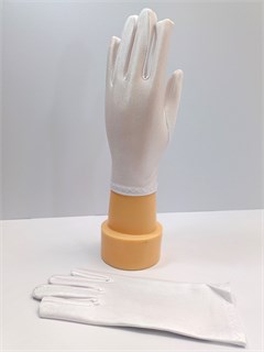 Детские перчатки атласные, белые, 5-9 лет 175-4