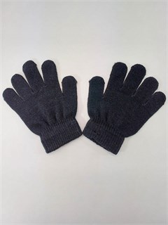 Перчатки детские трикотажные на 4-10 лет, черные 290-1