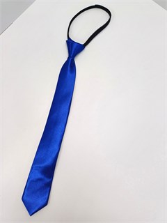 Галстук атласный однотонный 37 см, синий 507-4