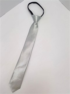 Галстук атласный однотонный 37 см, светло-серый 507-8