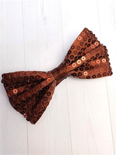 Галстук-бабочка с пайетками, коричневая 512-16