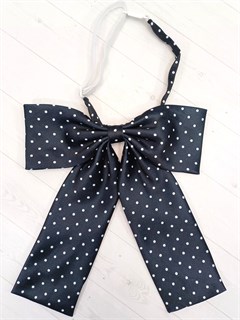 Галстук-бант черный в белый горох 537-23