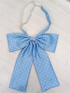 Галстук-бант голубой в белый горох 537-30