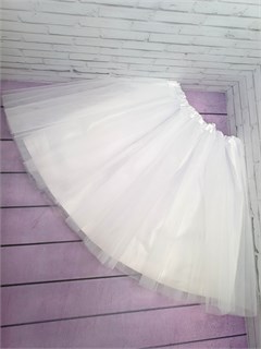 Юбка фатиновая с подкладом 40 см, белая 717-ф-20-40