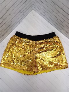 Шорты с пайетками, золотистые 856-Ш15