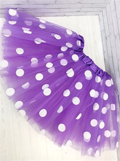 Юбка в белый горох 40 см, фиолетовая. Товар уцененный 755-07-40