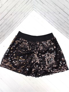 Шорты с пайетками, черные 856-Ш16