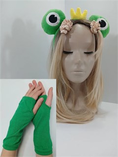 Комплект Принцесса Лягушка: ободок и митенки 115-52