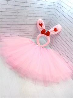 Карнавальный костюм Зайка Сердце, розовый 40 см 115-6-81