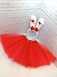 Карнавальный костюм Зайка Сердце, красный 115-6-82