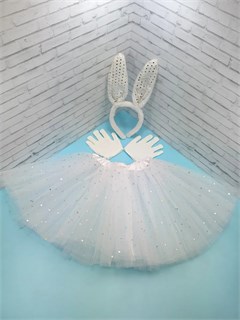 Карнавальный костюм Зайка Звездочка-2, белый 115-6-2