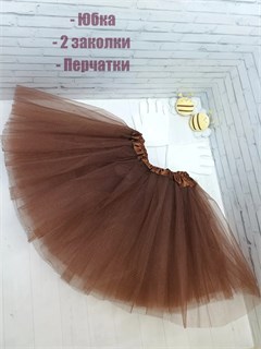 Костюм Пчелка с заколками и перчатками, коричневый 115-74