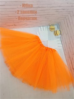 Костюм Пчелка с заколками и перчатками, оранжевый 115-76