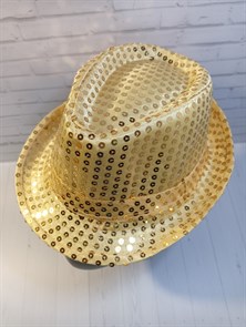 Карнавальная шляпа с пайетками, золотистая, размер 54