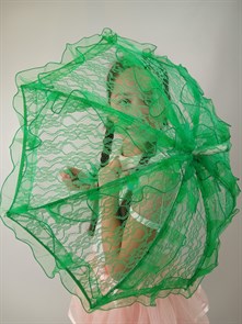 Детский зонтик кружевной, зеленый