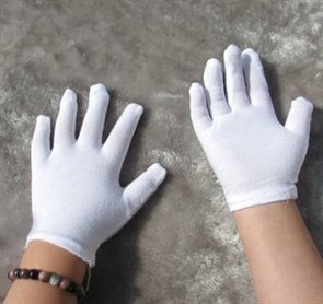 Детские перчатки белые, размер L - на 9-12 лет