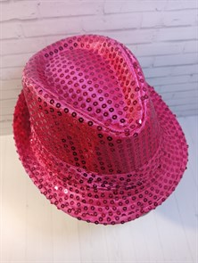 Карнавальная шляпа с пайетками, малиновая, размер 58