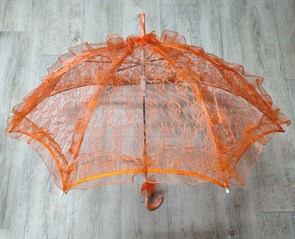 Зонт кружевной, оранжевый, 75 см