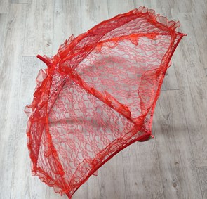 Зонт кружевной, красный, 75 см