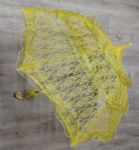 Зонт кружевной, желтый, 75 см
