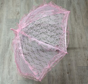 Зонт кружевной, розовый, 75 см