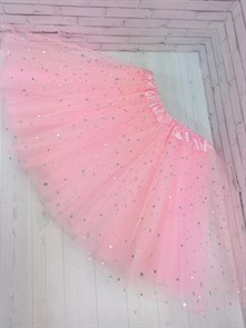 Юбка 40 см со звездочками, светло-розовая