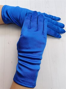Перчатки атласные взрослые, синие