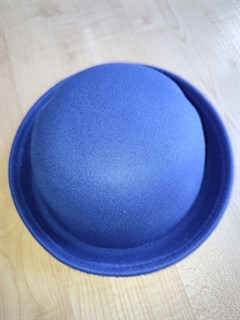 Шляпа котелок круглый, синий, 54