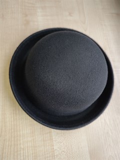 Шляпа котелок круглый, черный, 57