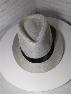 Шляпа "Соломенная" 58, светло бежевая с черной полосой