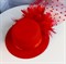 Шляпка - вуалетка с цветком, красная - фото 10007
