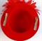 Шляпка - вуалетка с цветком, красная - фото 10008