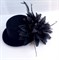 Шляпка-заколка из фетра с цветком, черная - фото 10017