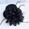 Шляпка-заколка из фетра с цветком, черная - фото 10018