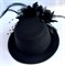 Шляпка-заколка из фетра с цветком, черная - фото 10019