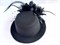 Шляпка-заколка из фетра с цветком, черная - фото 10020