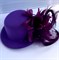 Шляпка-заколка из фетра с цветком, фиолетовая - фото 10024