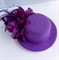 Шляпка-заколка из фетра с цветком, фиолетовая - фото 10026