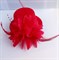 Шляпка-заколка из фетра с цветком, красная - фото 10030
